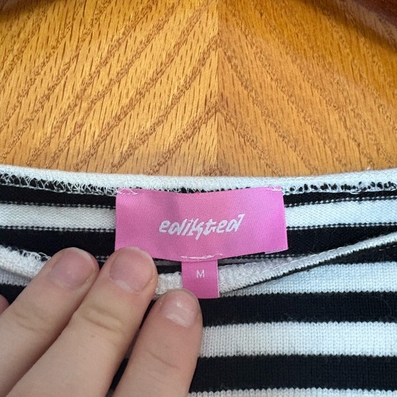 Edikted Black and White Striped Long Sleeve Top - Picture 2 of 2